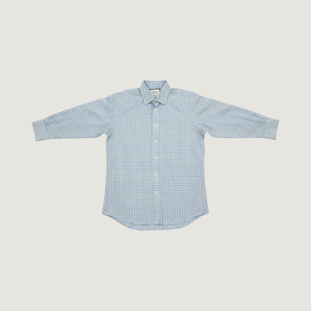 Charles Tyrwhitt Graph Check Mens 16/34 Slim Fit Non Iron Dress Shirt